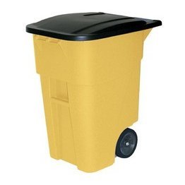 Rubbermaid® Commercial 50 Gallon Yellow BRUTE® Rollout Container with Lid - 1327105