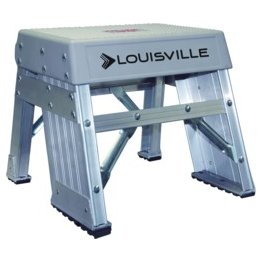 Louisville Ladder 34 3/8 Aluminum Stepladder with Casters & Handle, 300 lbs., Type IA - 1329623