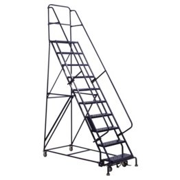 Louisville Ladder 100'' Steel Warehouse Ladder with Handrails, 450 lbs., Type IAA - 1329632