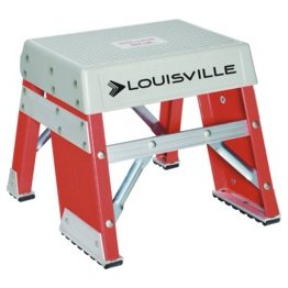 Louisville Ladder 45 3/4'' Fiberglass Stepladder w/ Casters & Handle, 300 lbs., Type IA - 1329678