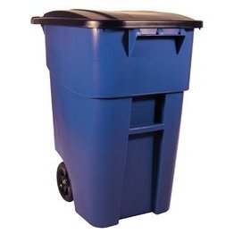 Rubbermaid® Commercial 50 gal Rollout Container, Blue - 1330225