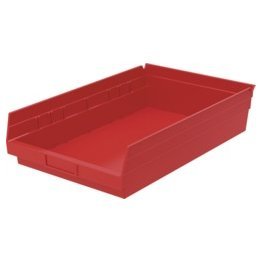 Akro-Mils® Shelf Bin, Red, 17-7/8" x 11-1/8" x 4" - 1387929
