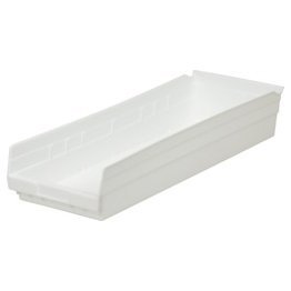 Akro-Mils® Shelf Bin, White, 23-5/8" x 8-3/8" x 4" - 1387936