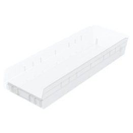 Akro-Mils® Shelf Bin, Clear, 23-5/8" x 8-3/8" x 4" - 1387938