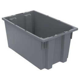 Akro-Mils® Nest & Stack Tote, Gray, 18" x 11" x 9" - 1388091