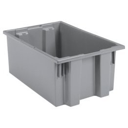 Akro-Mils® Nest & Stack Tote, Gray, 19-1/2" x 15-1/2" x 10" - 1388094