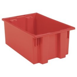 Akro-Mils® Nest & Stack Tote, Red, 19-1/2" x 15-1/2" x 10" - 1388095