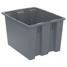 Akro-Mils® Nest & Stack Tote, Gray, 19-1/2" x 15-1/2" x 13" - 1388097