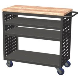 Akro-Mils® Louvered Cart, Small, Charcoal, 37" L x 18" W x 36" H - 1389660