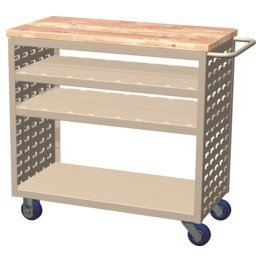 Akro-Mils® Louvered Cart, Small, Putty, 37" L x 18" W x 36" H - 1389671