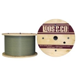 Loos & Co. Inc. Wire Rope, Steel, Nylon Coated, 7x19, 1/4", 7,000 lbs Breaking Strength - 1438839