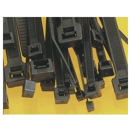  Wire Tie Assortment, Black. Includes sizes 4", 5-1/2", 7-1/2", 11-3/4", 14-1/2" - KL128