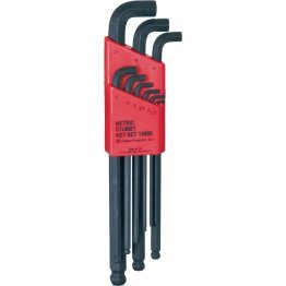  Hex Key Set, Metric, Stubby, Ball End, 9pc - 15886